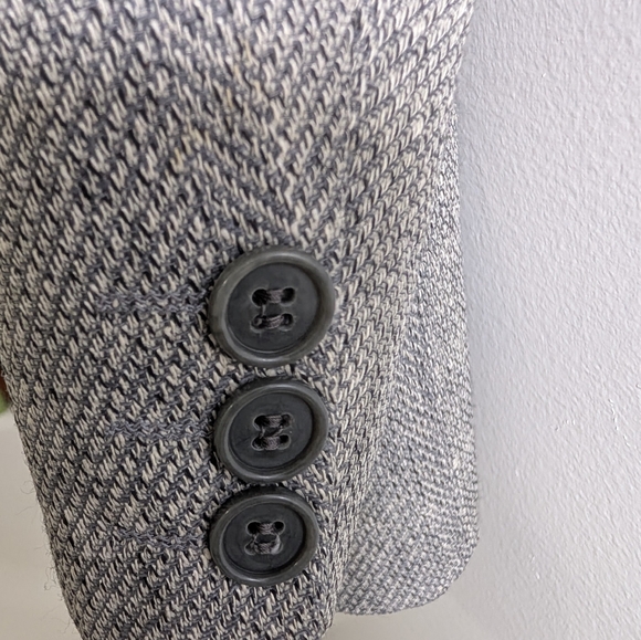 YSL Pour Homme Wool Blazer 42R Gray Herringbone Made France Quiet Luxury - Picture 9 of 11